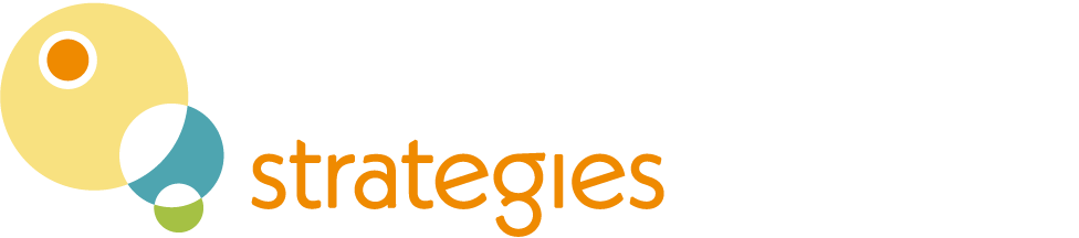 Logo for "Work Health Strategies" featuring overlapping circles on the left and the company name in white and orange text.